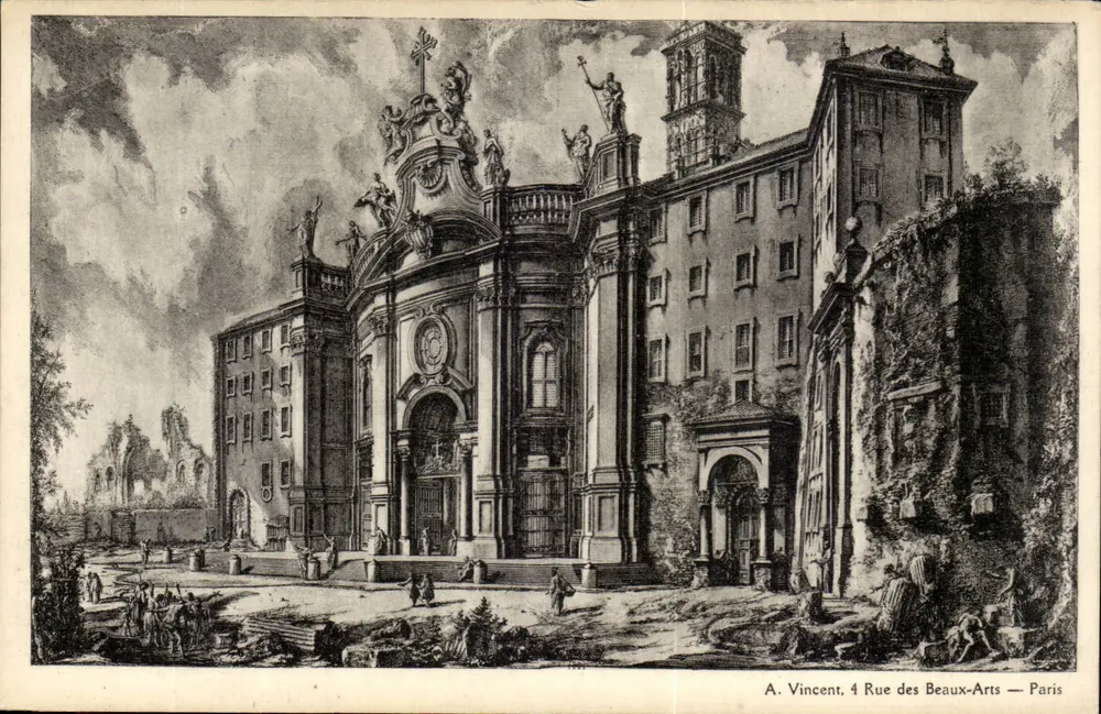 Vista dell'Académie des Beaux-Arts a Parigi — A. Vincent, 4 Rue des Beaux-Arts — Parigi - Recto