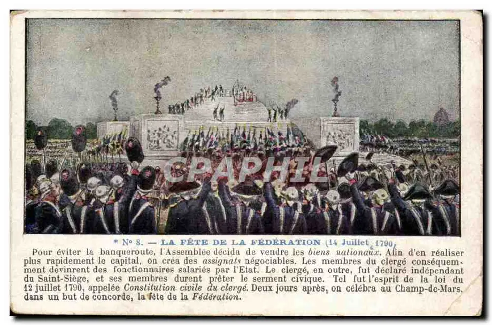Die Fête de la Fédération — 14. Juli 1790 — Nr. 8 — Verlag unbekannt - Vorderseite