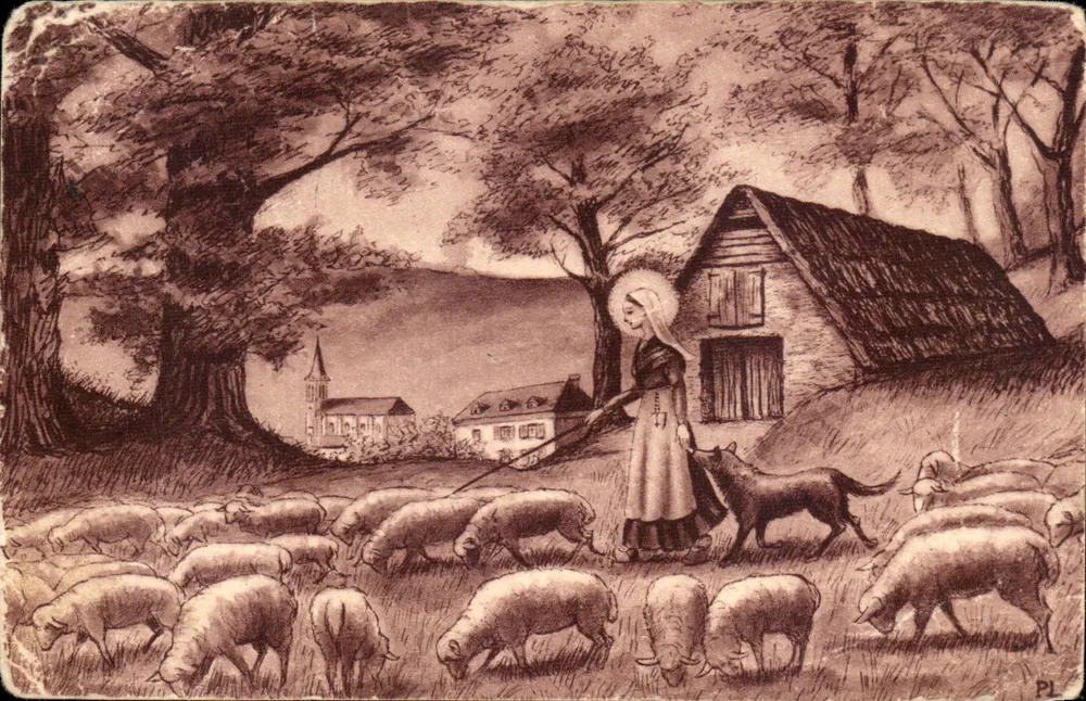 Santa Bernadette Soubirous — pastora em Lourdes — edição P. Doury - Frente
