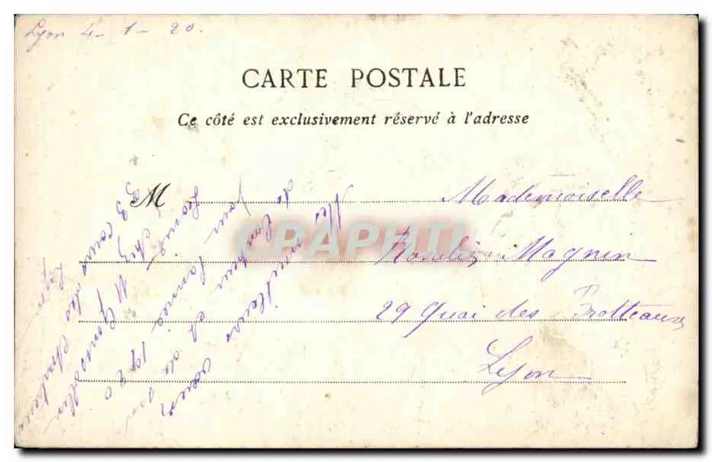 Blüten und ein Efeuast — Gutes Jahr — Postkarte - Rückseite