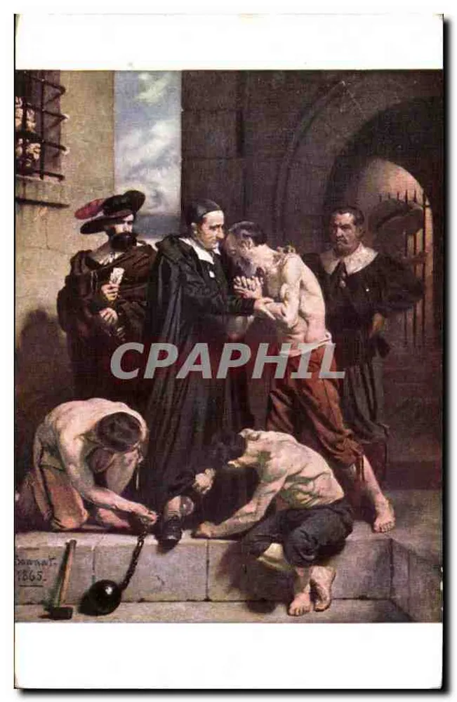 Saint-Vincent de Paul kauft Sklaven — Werk von J. Bonnat, 1865 — Verlag Petit Patalis, Paris - Vorderseite