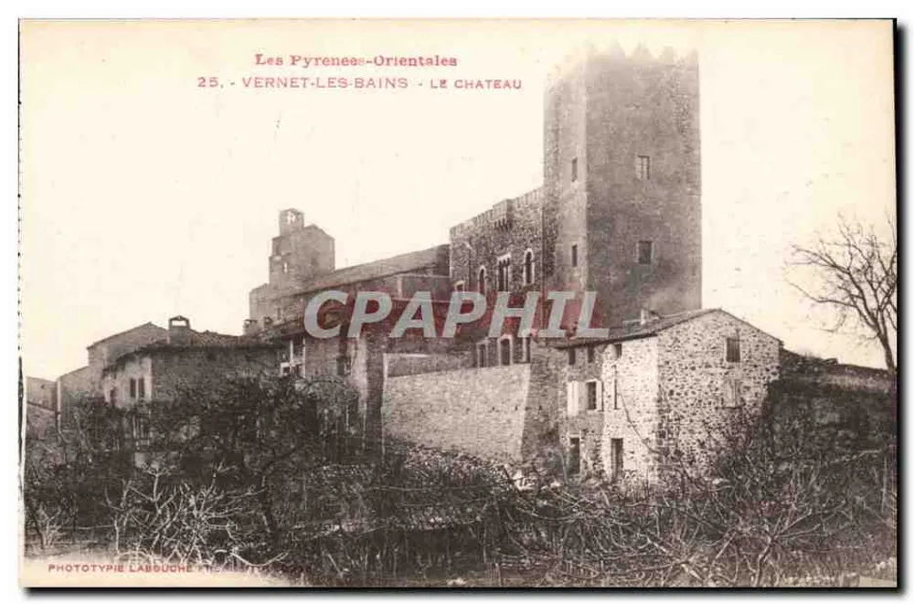 Vernet-les-Bains — O Castelo — Phototypie Labouche, França - Frente
