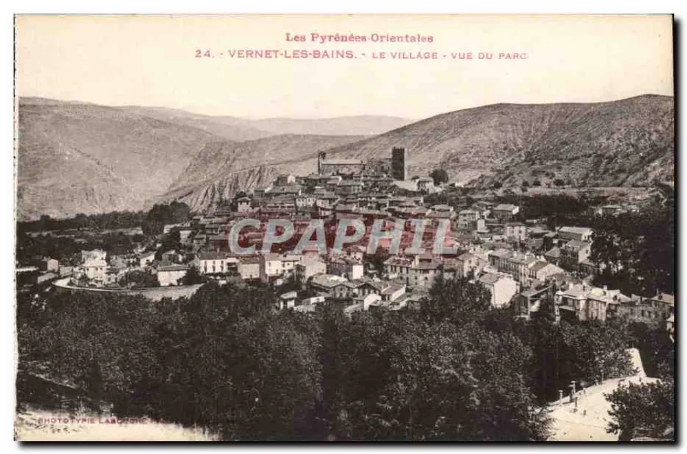 Vernet-les-Bains — Das Dorf — Ansicht des Parks — Phototypie Larouche - Vorderseite