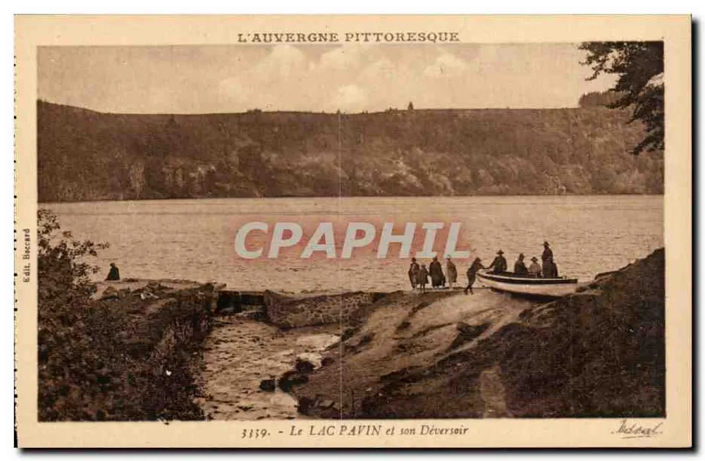 A Auvergne pittoresque — O Lago Pavin e seu Desaguadeiro — Éd. Biscard n° 3139 - Frente