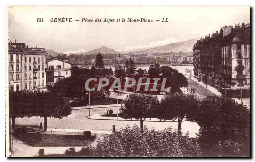 Genf — Place des Alpes und der Mont-Blanc — LL - Vorderseite