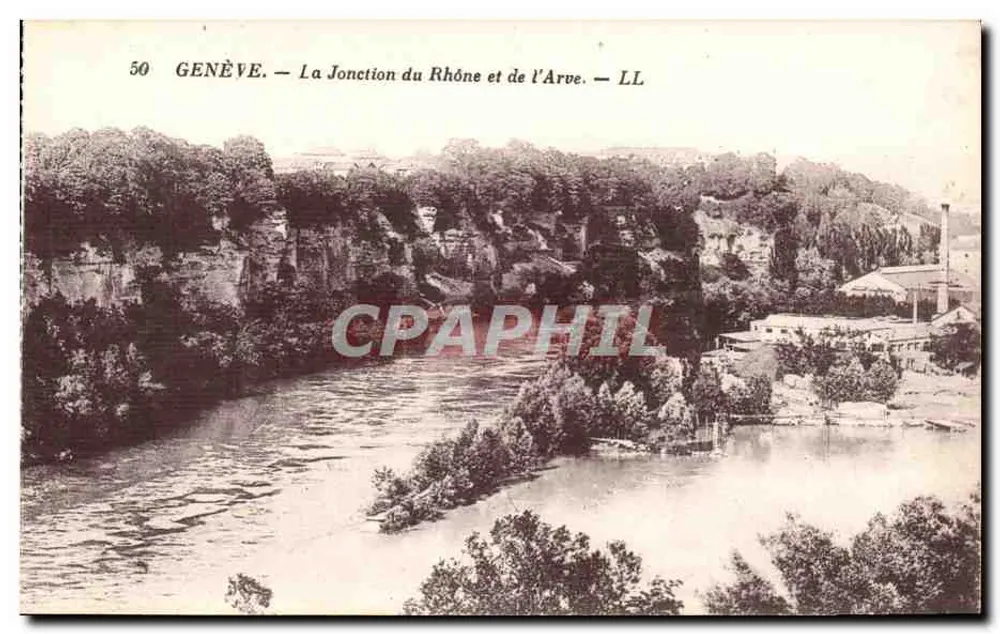 Genf — Zusammenfluss von Rhône und Arve — LL - Vorderseite