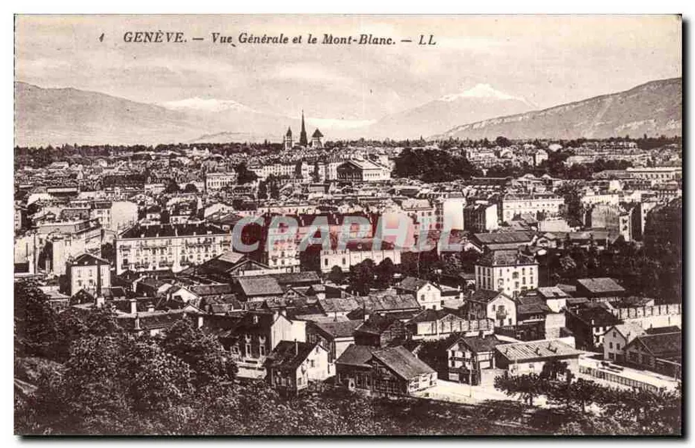 Genf — Allgemeiner Blick und der Mont-Blanc — LL - Vorderseite
