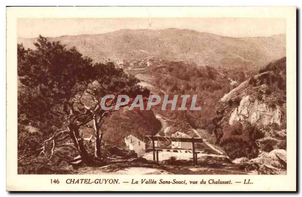 Châtel-Guyon — Wąwóz Bez Troski, widok z Chalusset — LL. — n° 146 - Awers