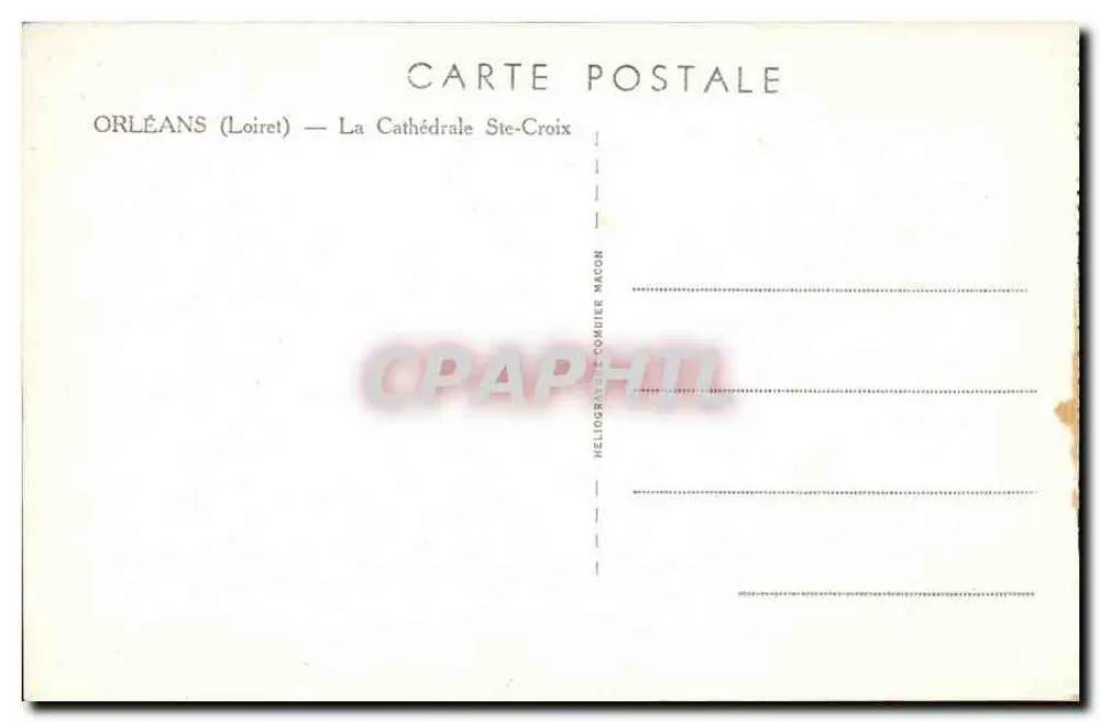 Orléans — A Catedral Ste-Croix — Héloïgrevière-Combière Macon - Verso