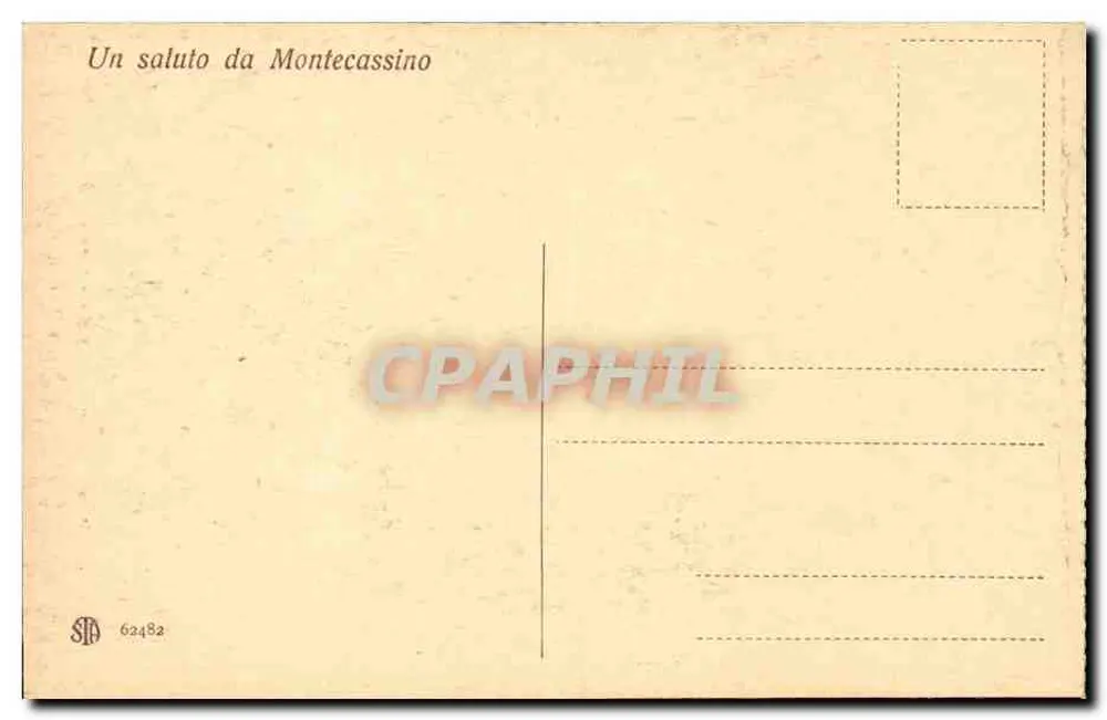 Montecassino - Die Basilika — Innenansicht der Kuppel und Fresken — Verlag STO n° 62482 - Rückseite