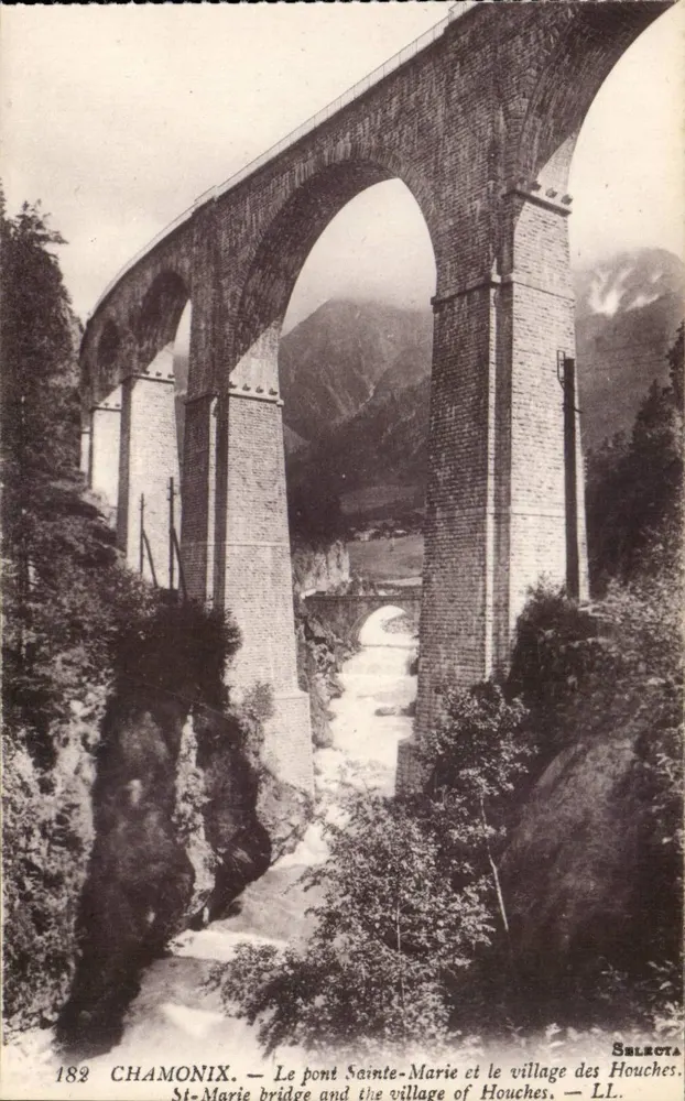 Brücke Sainte-Marie und Dorf Houches — Chamonix — Selecta 182 - Vorderseite