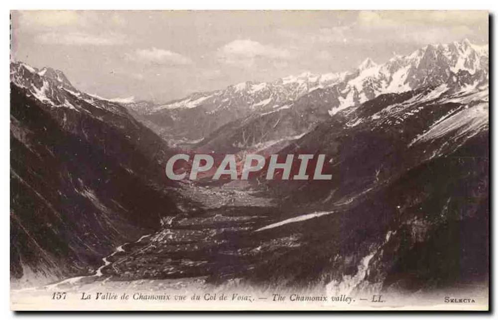A Vale de Chamonix vista do Col de Vosa — Selecta, n°157 - Frente