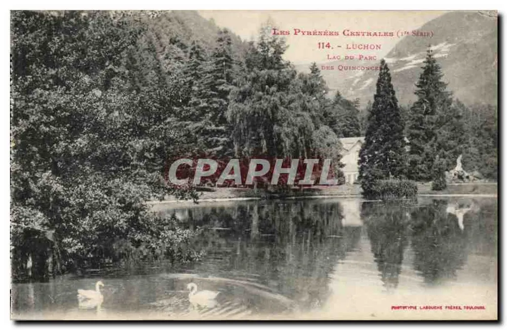 Lac du Parc des Quinconces — Luchon — éditeur PONTOTYPE LABOUCHE FRÈRES, Toulouse - Frente