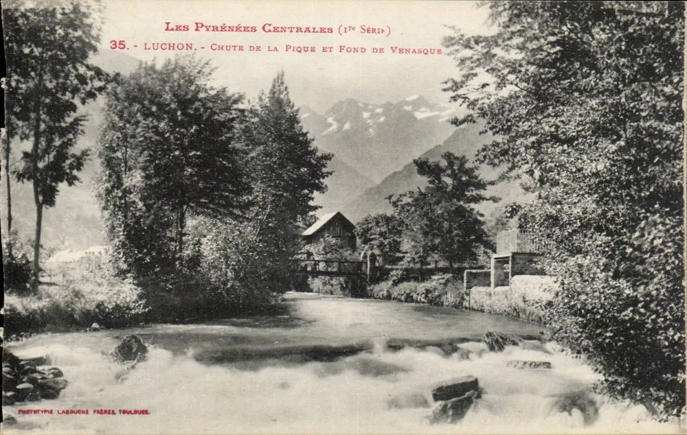 Luchon - Die Pique-Wasserfälle und Fond de Venasque — Die zentralen Pyrenäen (1. Serie) — Phototype Labouche Frères, Toulouse - Vorderseite
