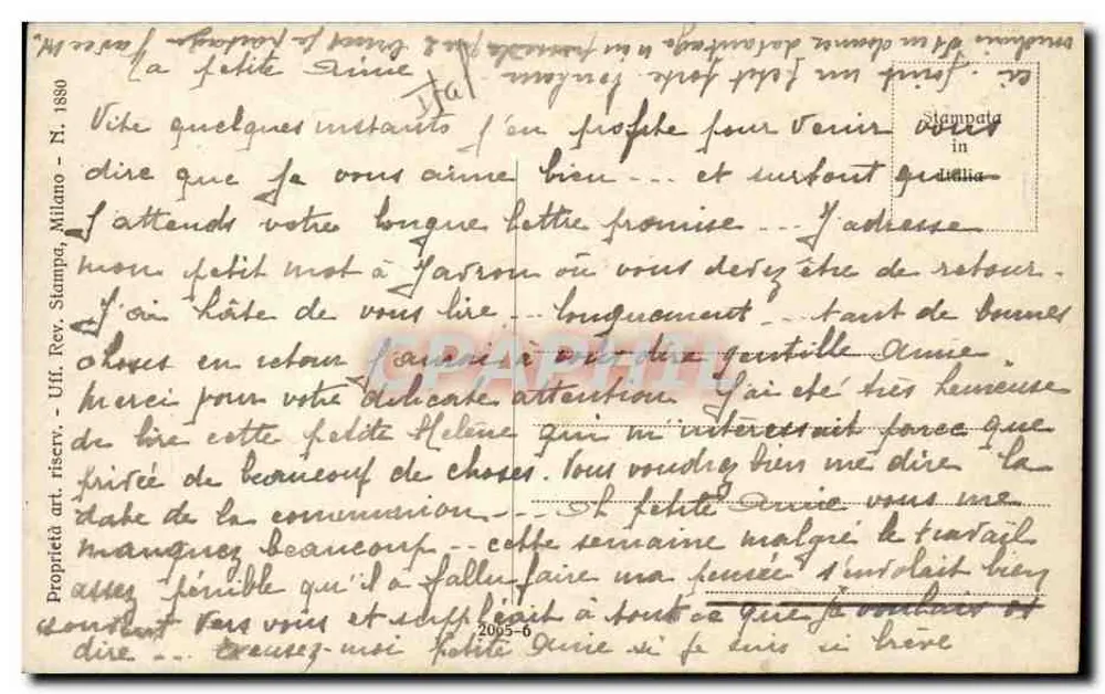 Cena de margem — Outono — Stampa, Milão - N. 1880 - Verso