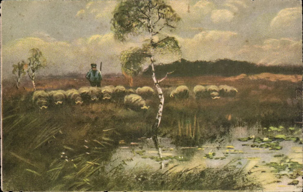Paisagem pastoral com pastor e rebanho — n° 1927-3 - Frente