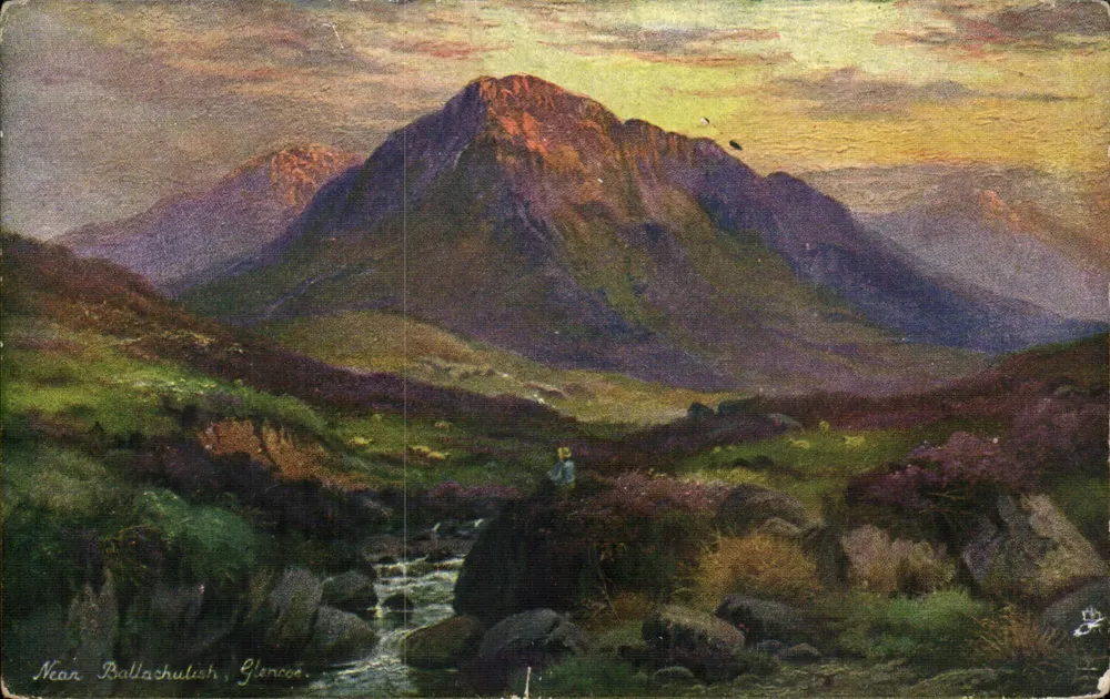 Ansicht der Berge nahe Ballachulish, Glencoe — Tuck's Post Card Nr. 7082 - Vorderseite