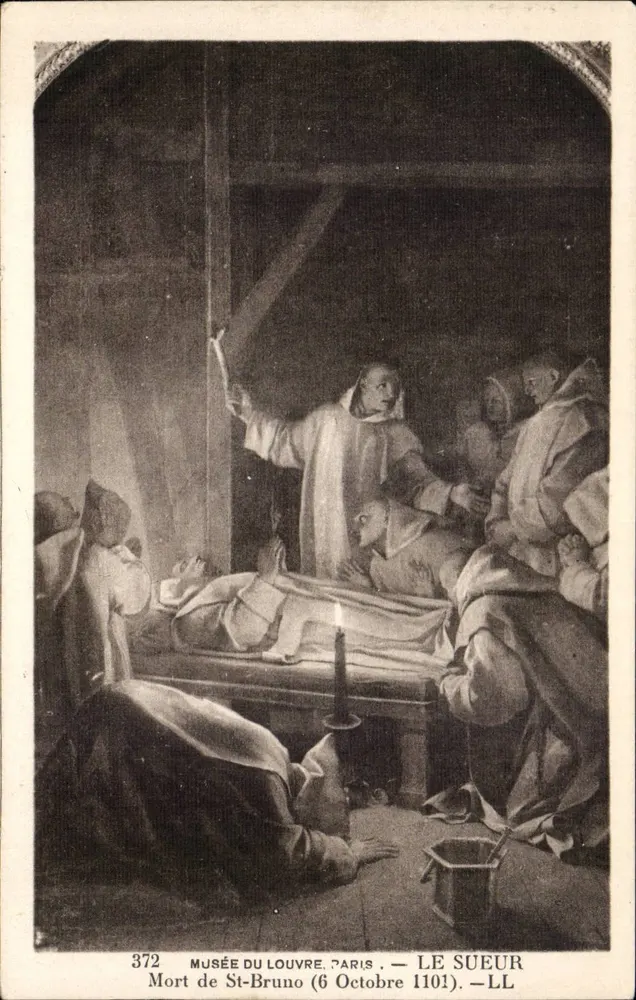 Tod des hl. Bruno (6. Oktober 1101) — Musée du Louvre, Paris — Le Sueur — Nr. 372 - Vorderseite