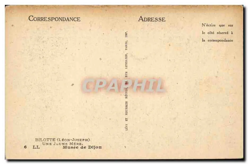 Uma jovem mãe — Museu de Dijon — Bilotte (Léon-Joseph) - Verso