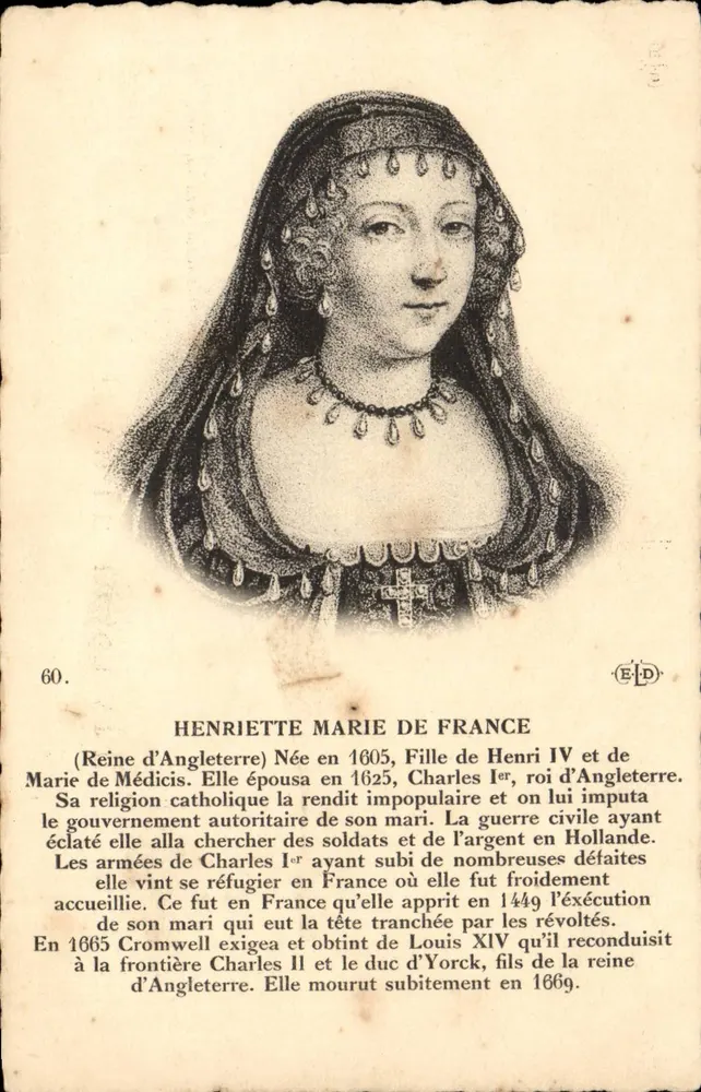 Henriette Marie von Frankreich — Königin von England — Verlag ELD, n°60 - Vorderseite