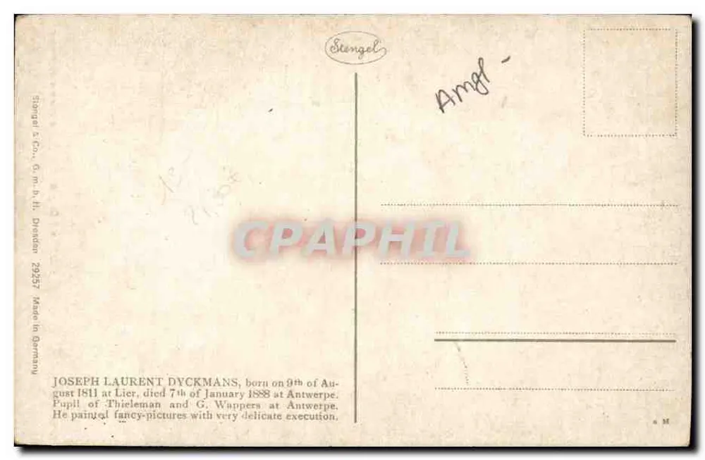 O mendigo cego — J. Laurens Dyckmans — Stengel & Co. n°29257 - Verso