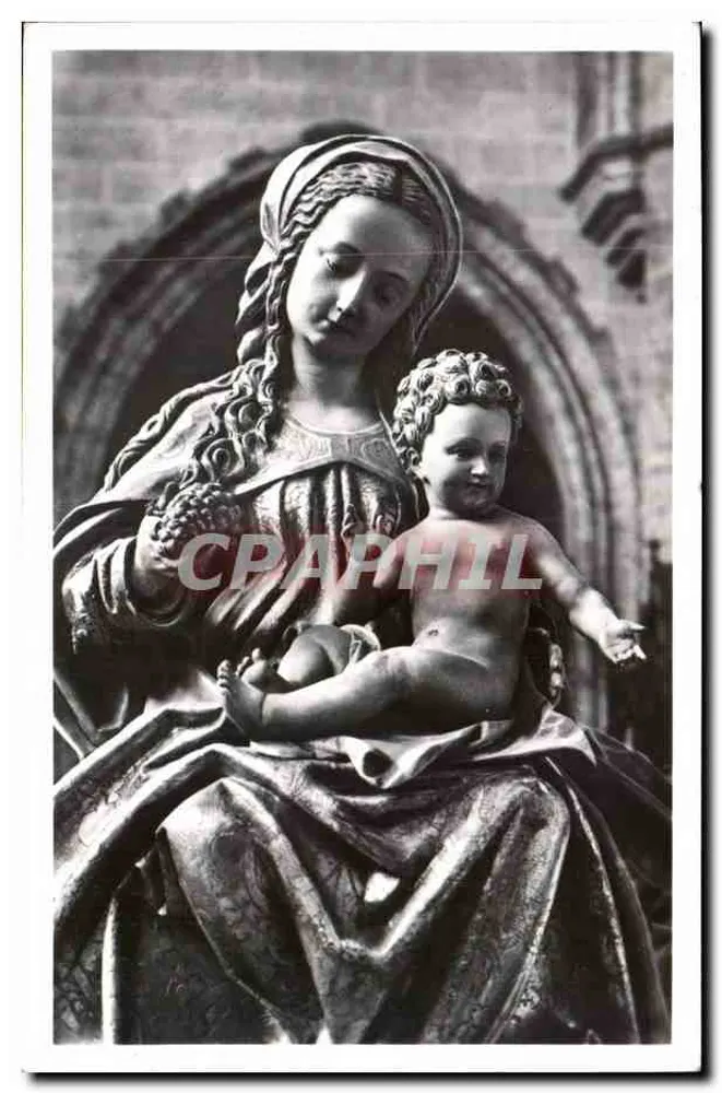 Gothische Madonna — Statue der Jungfrau mit Kind — Photographie von Michael Pacher, Verlag S 476 - Vorderseite