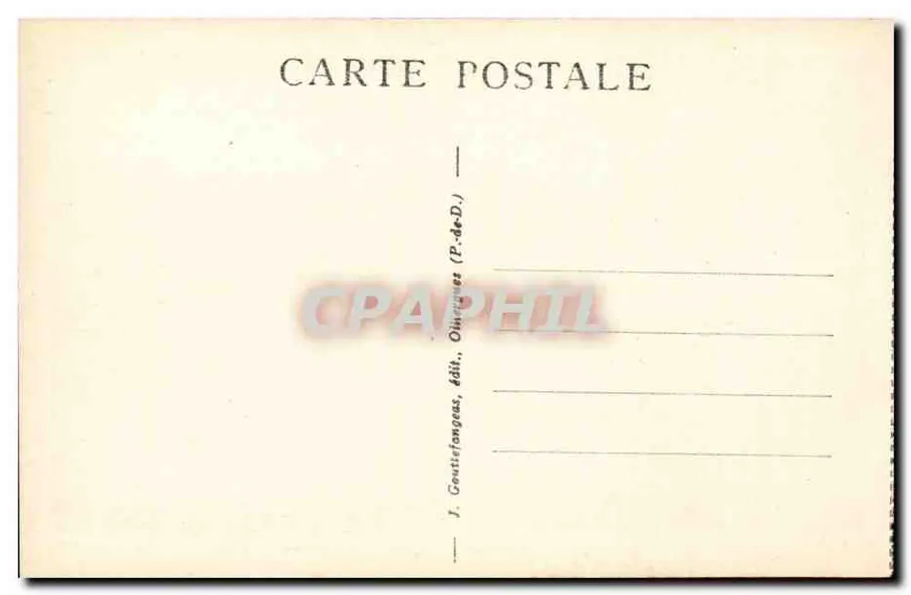 Le Puy de Sancy — 1886 m de altitude — J. Goutisfongeas, editor Ollimures (P.-de-D.) - Verso