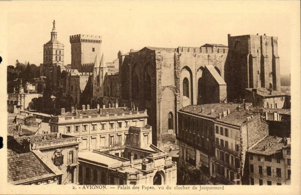 Avignon — Palácio dos Papas visto do campanário de Jacquemard — Edição Artística Fiel - Frente