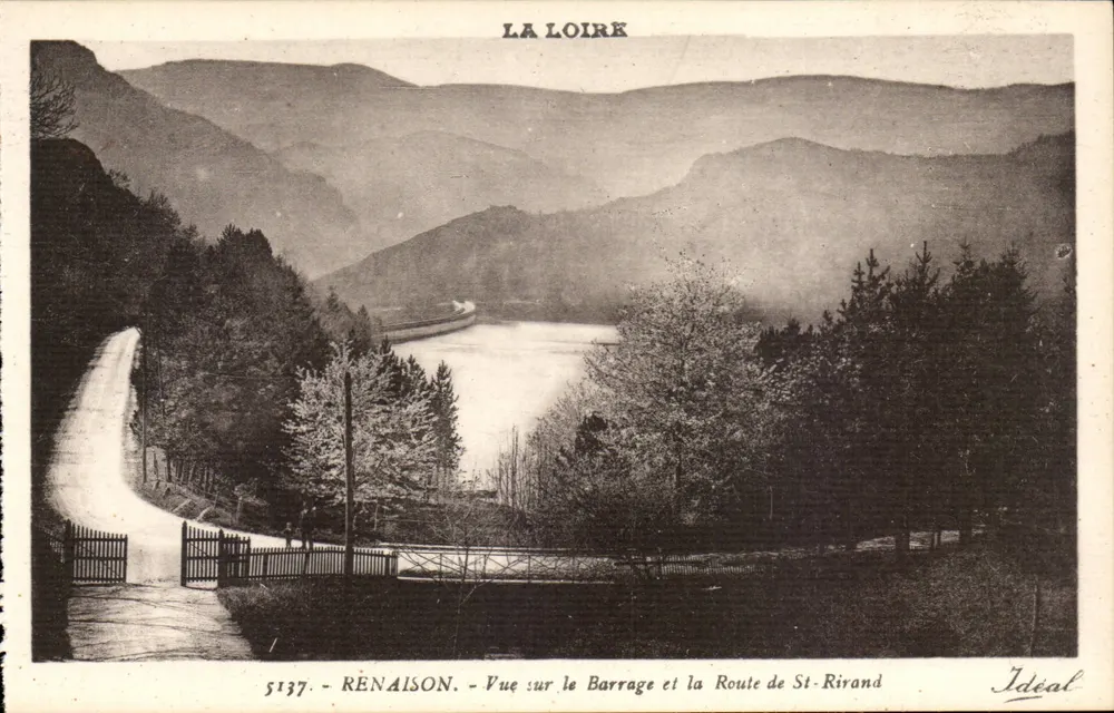Die Loire — Ansicht des Staudamms und der Straße von St-Rirand — Ideal, Nr. 5137 - Vorderseite