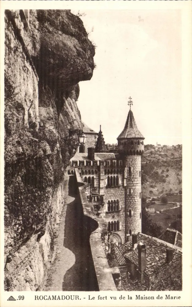 Rocamadour - Ansicht des Schlosses von der Wohnung von Marie - Vorderseite