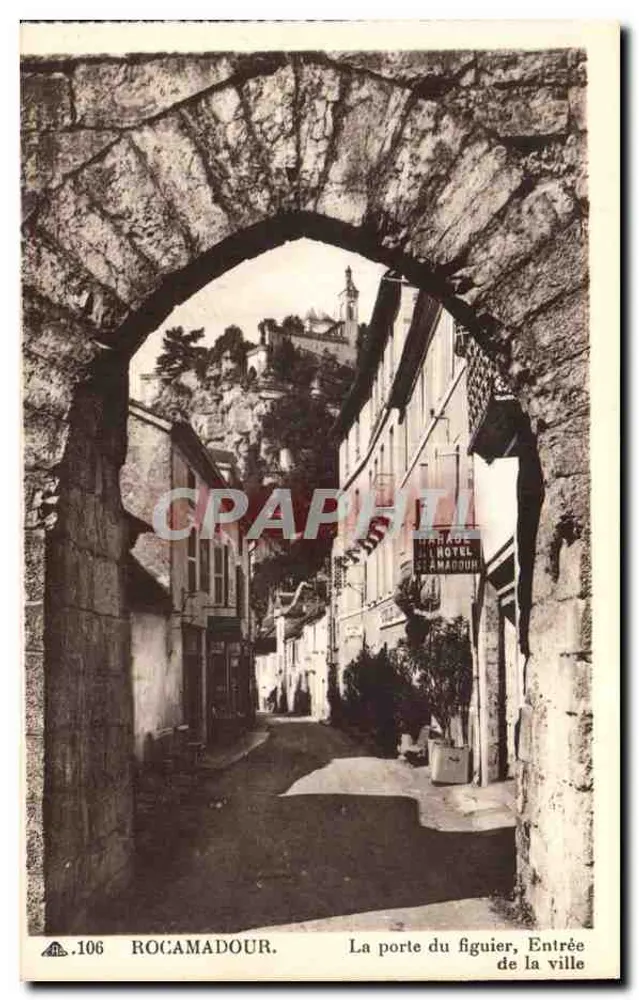 Rocamadour — Ansicht der Figur-Tür, Eingang zur Stadt — n°106 - Vorderseite