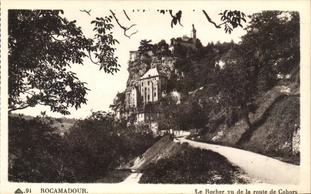 Rocamadour — Ansicht des Felsens von der Straße nach Cahors — n°94 - Vorderseite