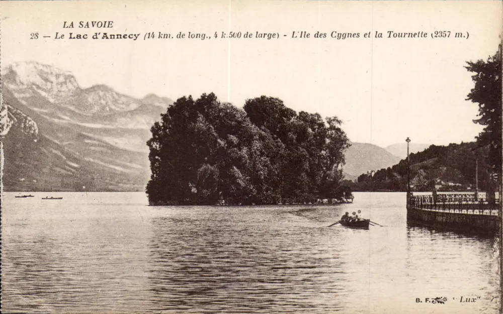 See Annecy — Insel der Schwäne und die Tournette (2357 m.) — B. F. 'Lux' - Vorderseite