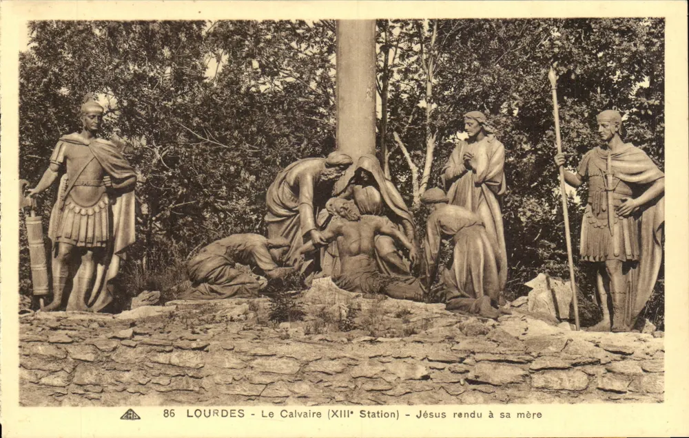Lourdes - Der Calvary (13. Station) - Jesus wird seiner Mutter zurückgegeben - Vorderseite