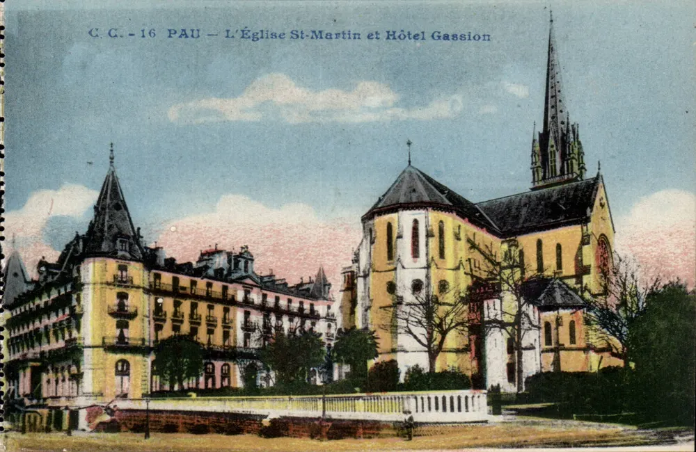 Pau — Église Saint-Martin und Hôtel Gassion — Carrache, Verleger Paul - Vorderseite