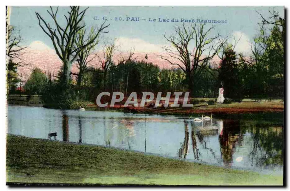 Pau — O Lago do Parc Beaumont — Carrache, editor - Frente