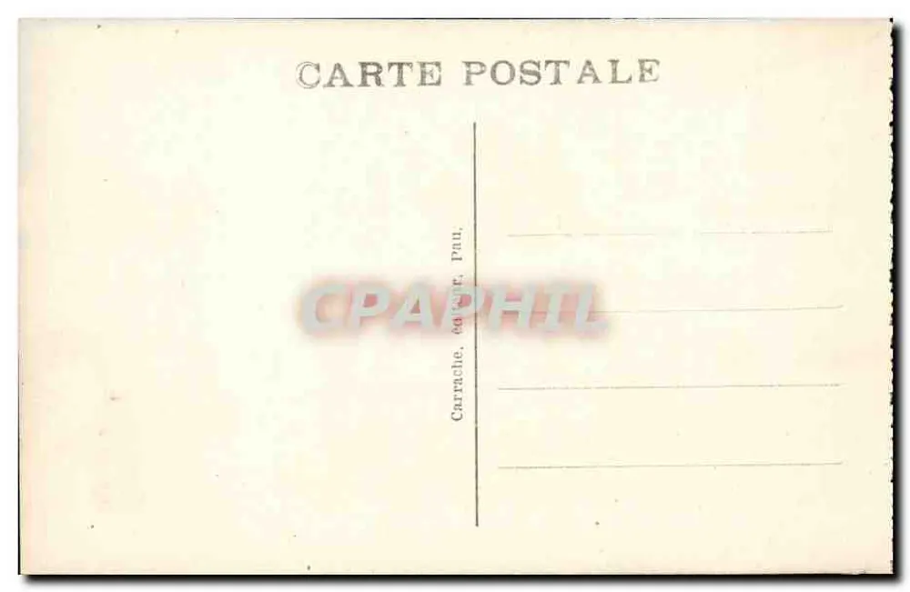 Pau — Königlicher Platz und die Pyrenäen — Carrache, Verleger, Pau - Rückseite
