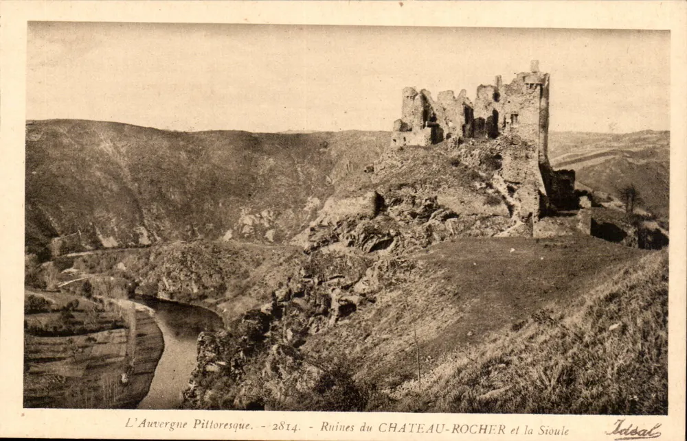 Pittorelle Auvergne — Ruinen des CHATEAU-ROCHER und die Sioule — Idsal - Vorderseite