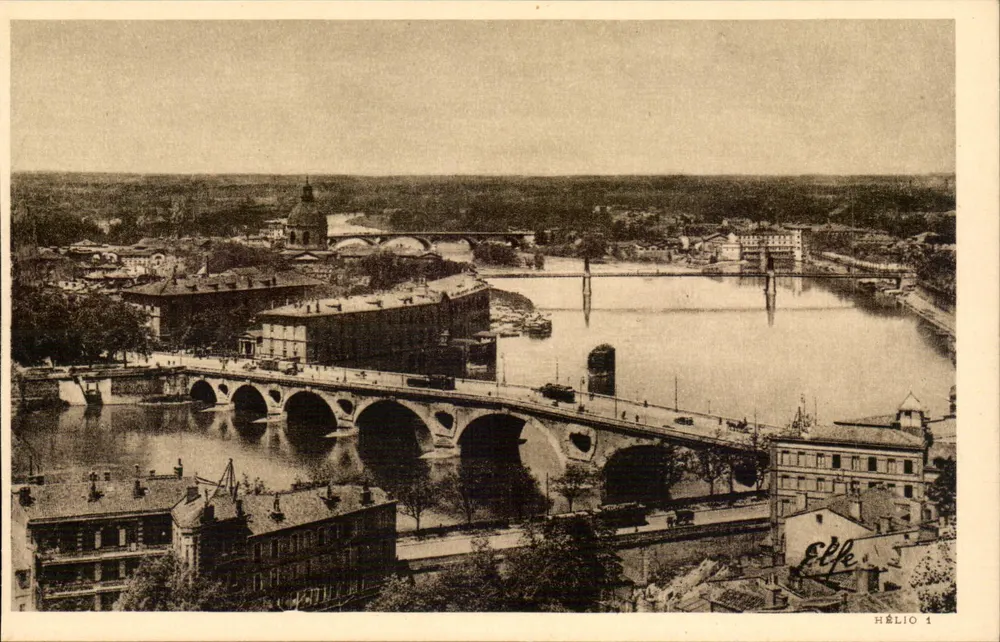 Toulouse — Allgemeiner Blick über die Garonne — Héliogravure Labouche, Toulouse - Vorderseite