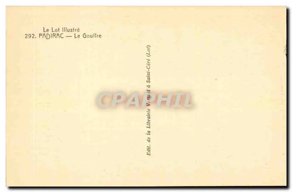 Padirac — A Gruta — Editora: A Livraria Vermiet em Saint-Céré (Lot) - Verso