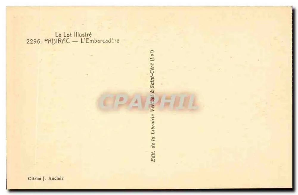 Padirac — O Embarcadouro — Editor: Livraria Verté em Saint-Céré (Lot) - Verso