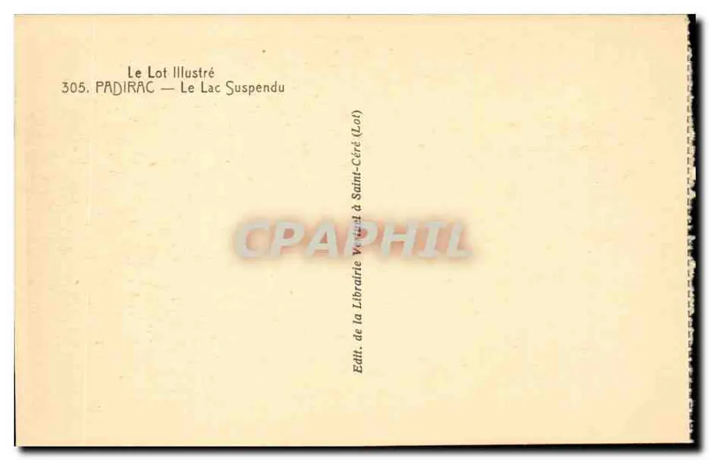Padirac — O Lago Suspenso — Livraria do Lot em Saint-Céré - Verso