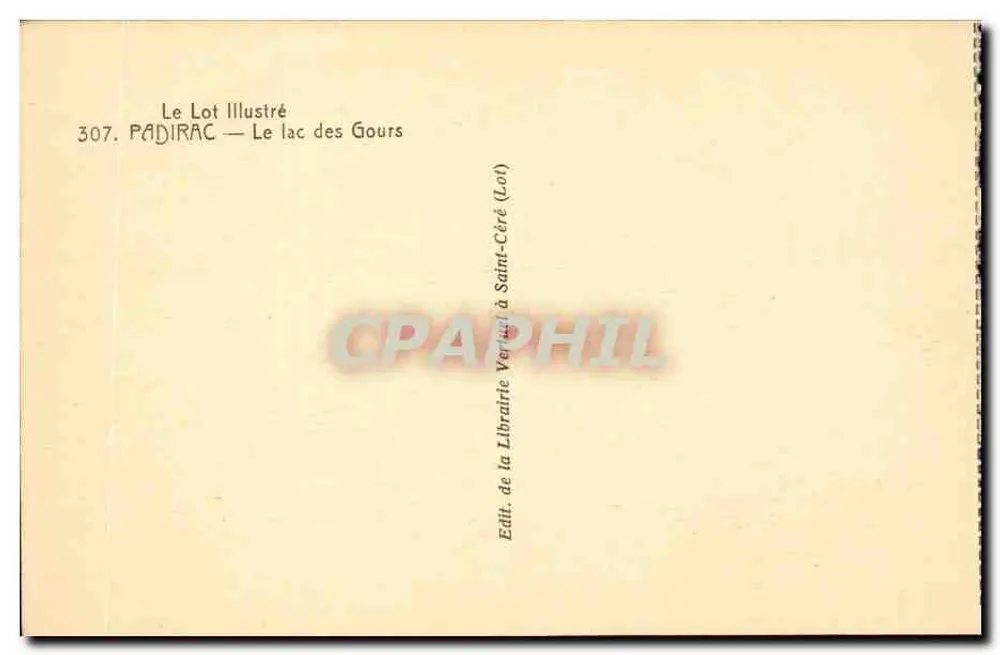 Padirac — O lago dos Gours — Livraria da Livraria de Saint-Céré (Lot) - Verso