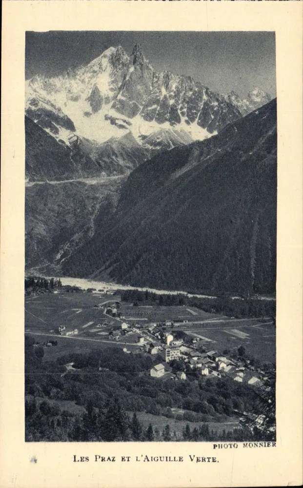 Les Praz e L'Aiguille Verte — vista alpina — Foto Monnier - Frente