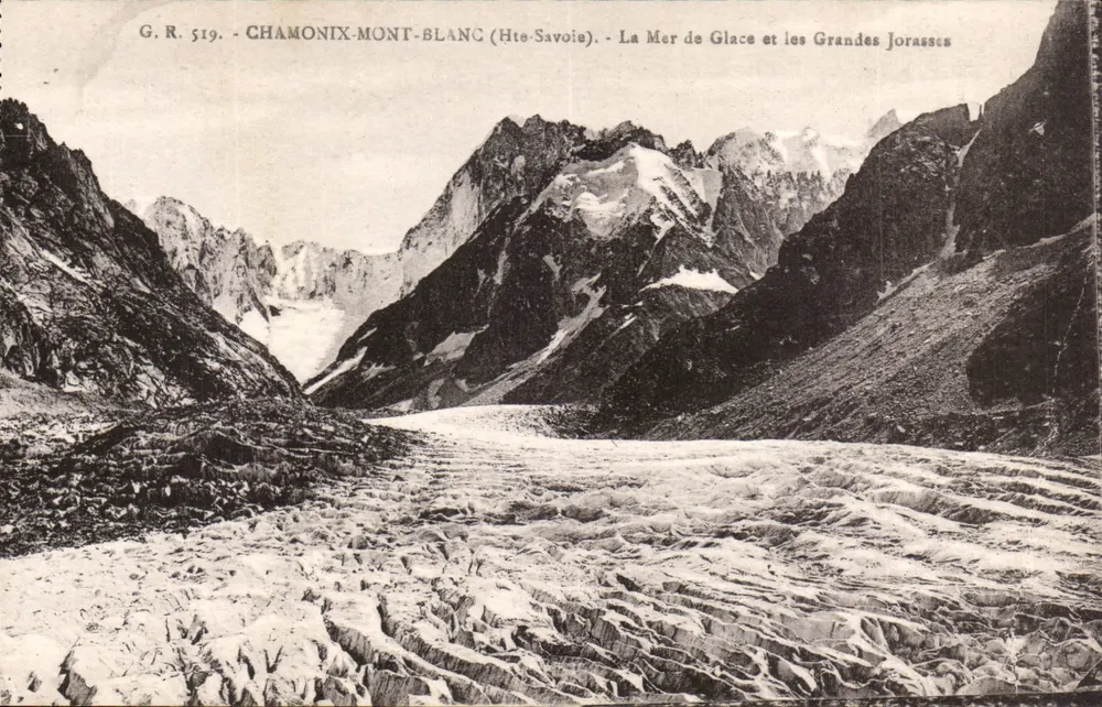 Chamonix-Mont-Blanc (Haute-Savoie) — Die Mer de Glace und die Grandes Jorasses — G.R. 519 — Verlag L. Fauruz - Vorderseite