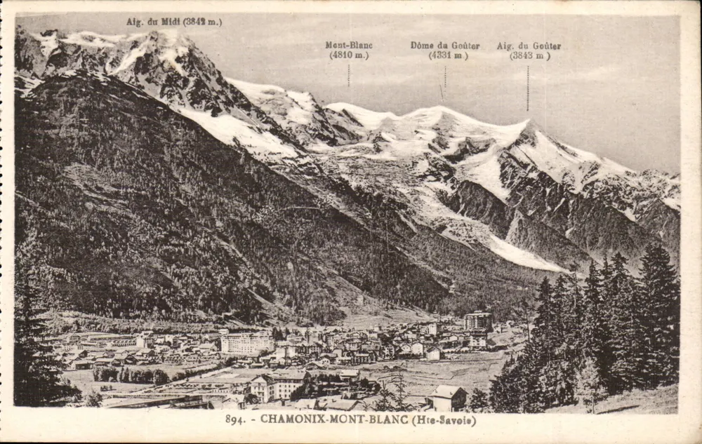 Chamonix-Mont-Blanc — vista panorâmica das montanhas — L. Faurez, editor (Alta Saboia) - Frente
