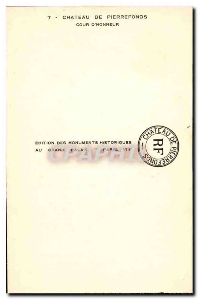 Château de Pierrefonds — Cour d'Honneur — Édition des Monuments Historiques - Verso