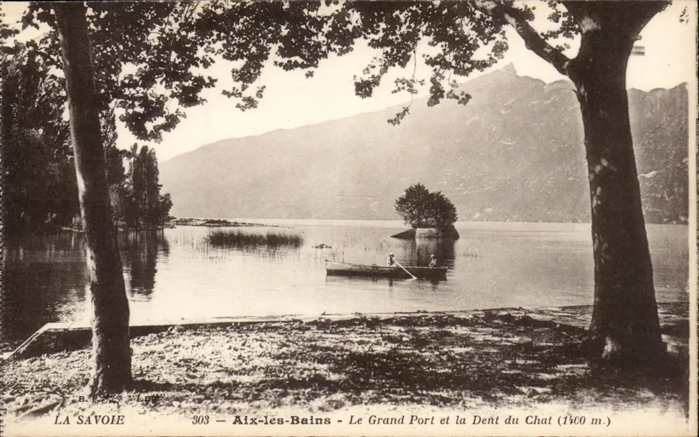 Aix-les-Bains - Der Grand Port und die Dent du Chat (1400 m.) — B. F. S. C. - La Savoie, n° 303 - Vorderseite