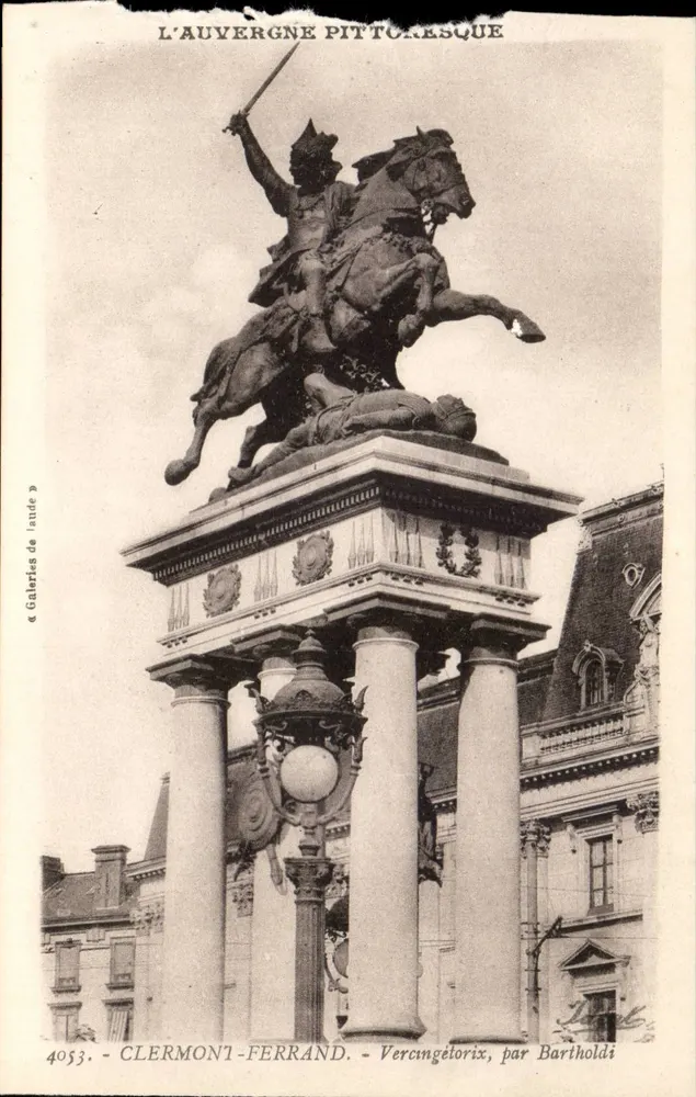 Clermont-Ferrand — Posąg jeździeckiego Vercingétorixa, autorstwa Bartholdi — Galeries de l'Aude, n°4053 - Awers