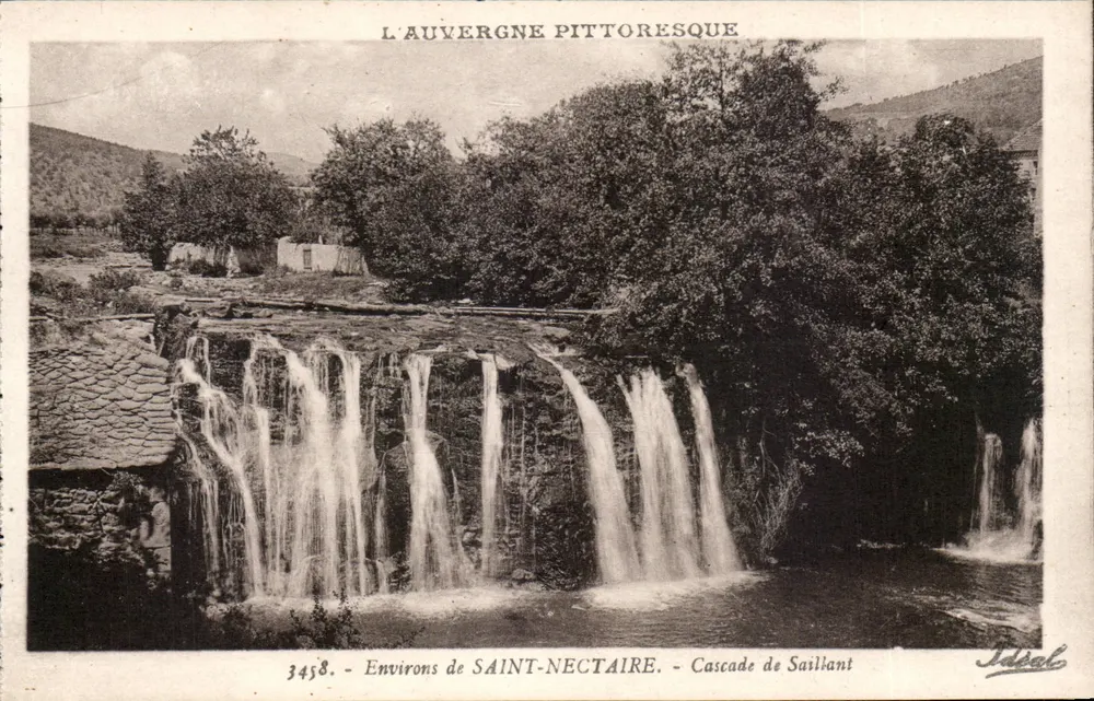 Cascata de Saillant — Arredores de Saint-Nectaire — Editor Ideal, n° 3458 - Frente